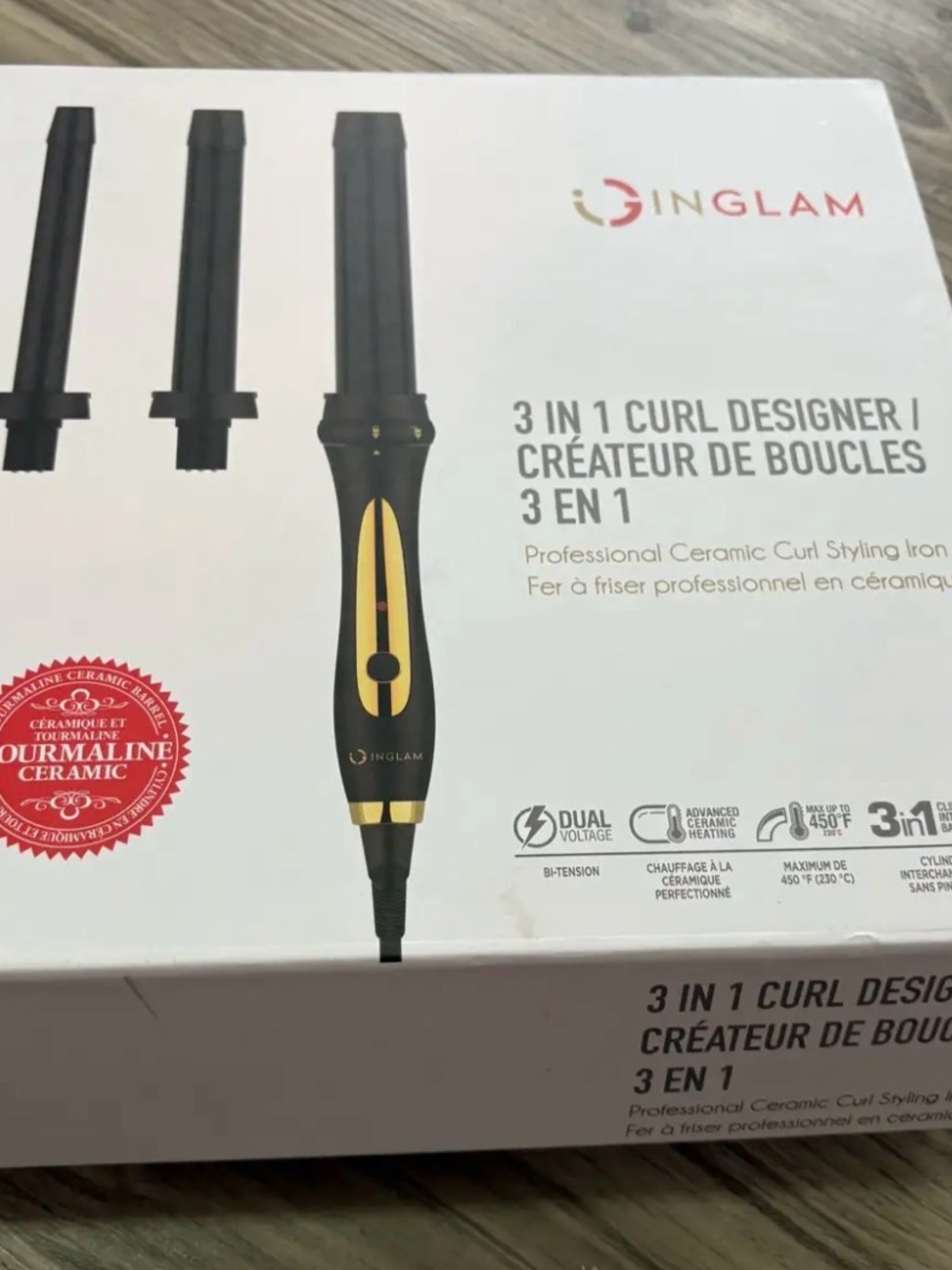 InGlam 3-in-1 Professional Curl Designer Styling Iron